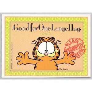 Vintage Garfield Cat 4x6 Postcard Jim Davis 1978 One Large Hug Coupon Art B1-20